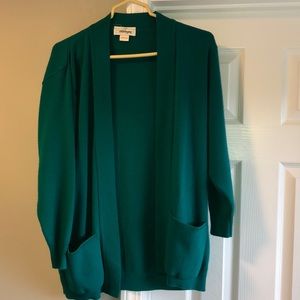 Worthington Green Open Cardigan